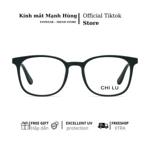 Gọng kính cận tròn đen CHILU 1172 – kiểu dáng basic unisex, siêu nhẹ phong cách Hàn Quốc hiện đại