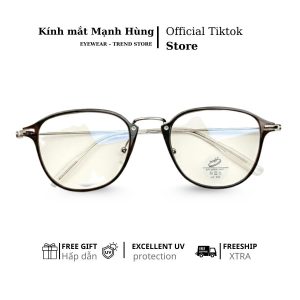 Gọng kính phối kim loại thanh lịch – chất liệu nhựa dẻo siêu nhẹ khó gãy, đeo êm thoải mái, phong cách Hàn trẻ trung và tinh tế