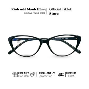 Gọng kính form mắt mèo xinh xắn – chất liệu nhựa dẻo siêu nhẹ khó gãy, đeo êm thoải mái, chuẩn phong cách Hàn Quốc trẻ trung
