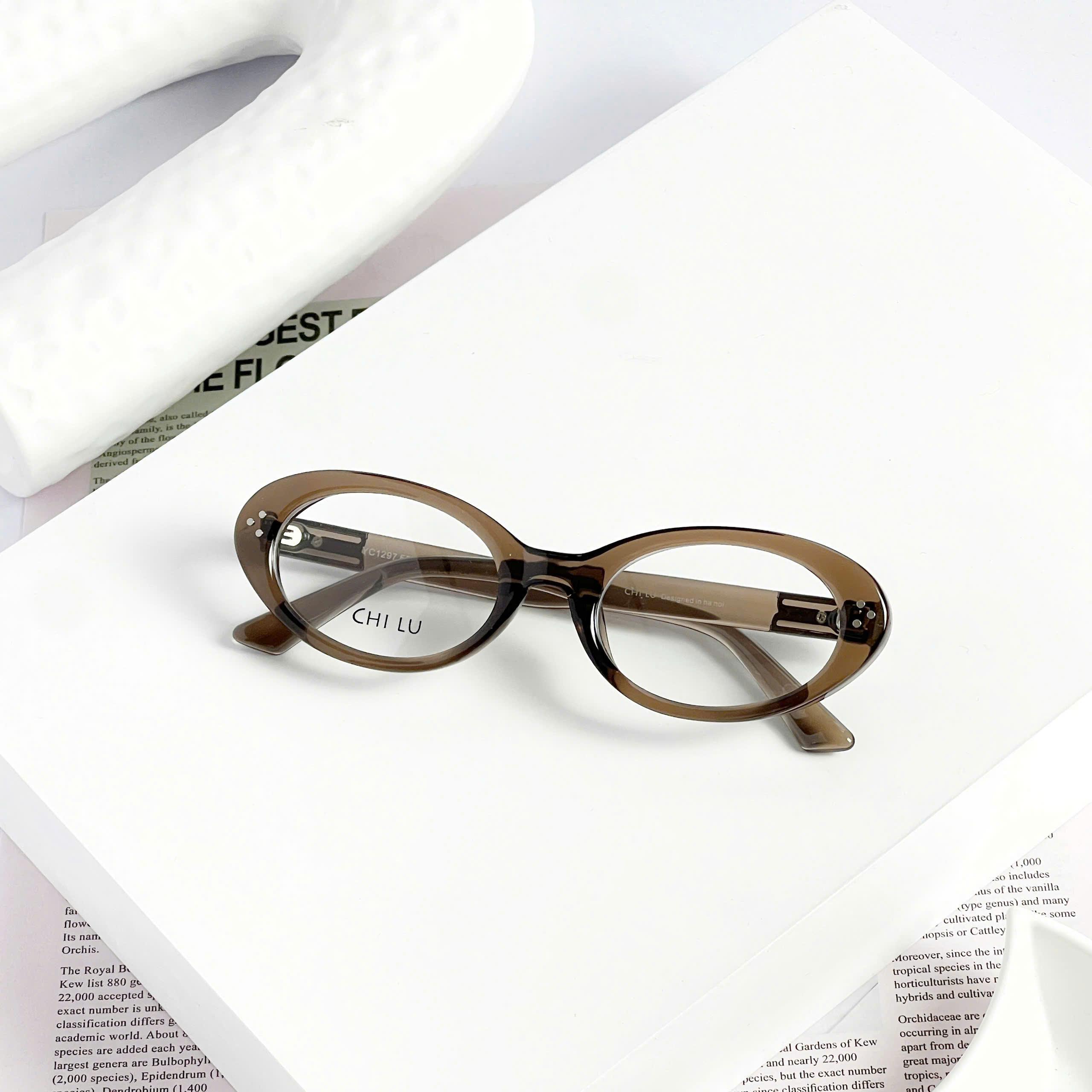 Gọng kính oval đen CHILU YC127 – phong cách cổ điển, thời trang unisex, thời trang nam nữ - Ảnh 4