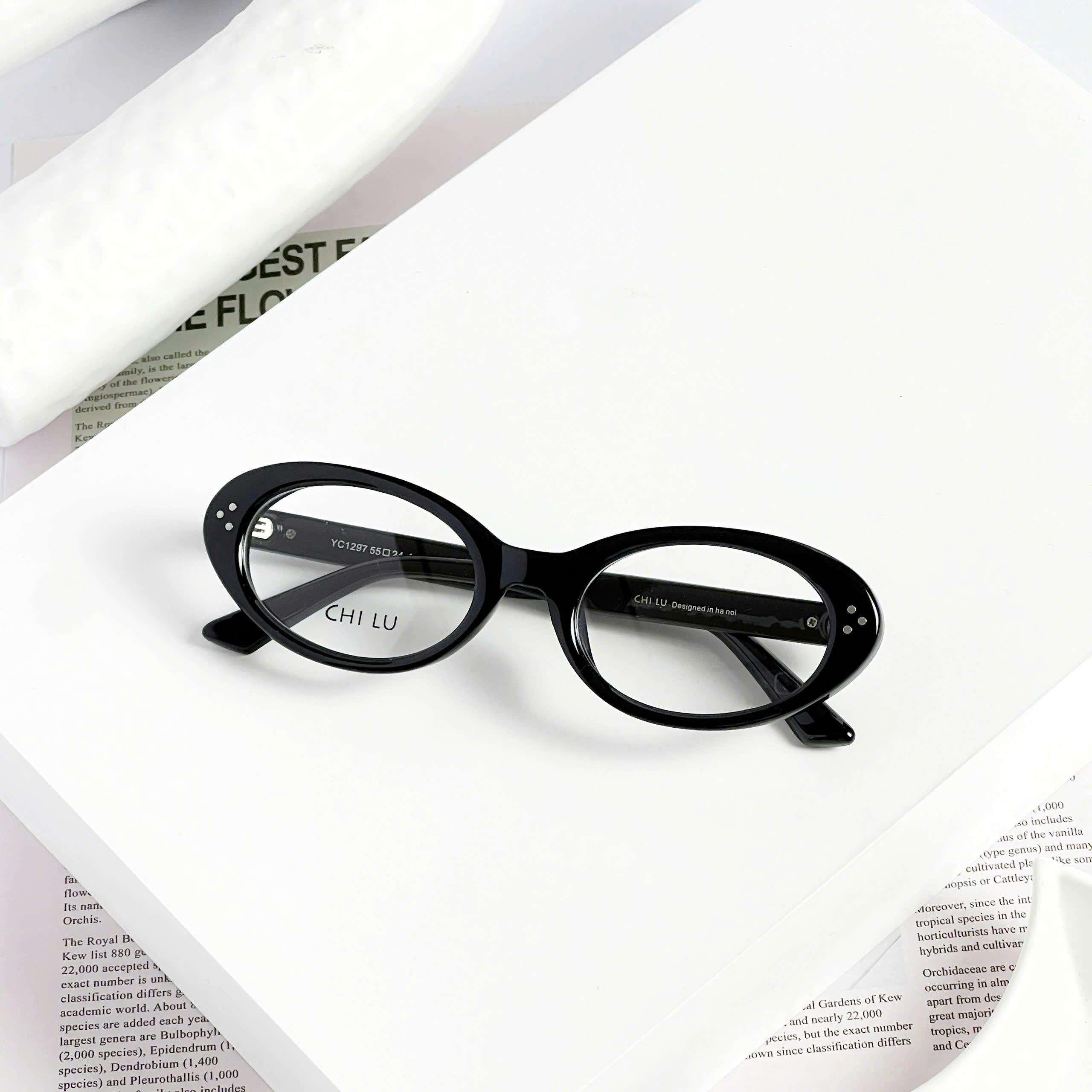 Gọng kính oval đen CHILU YC127 – phong cách cổ điển, thời trang unisex, thời trang nam nữ - Ảnh 3