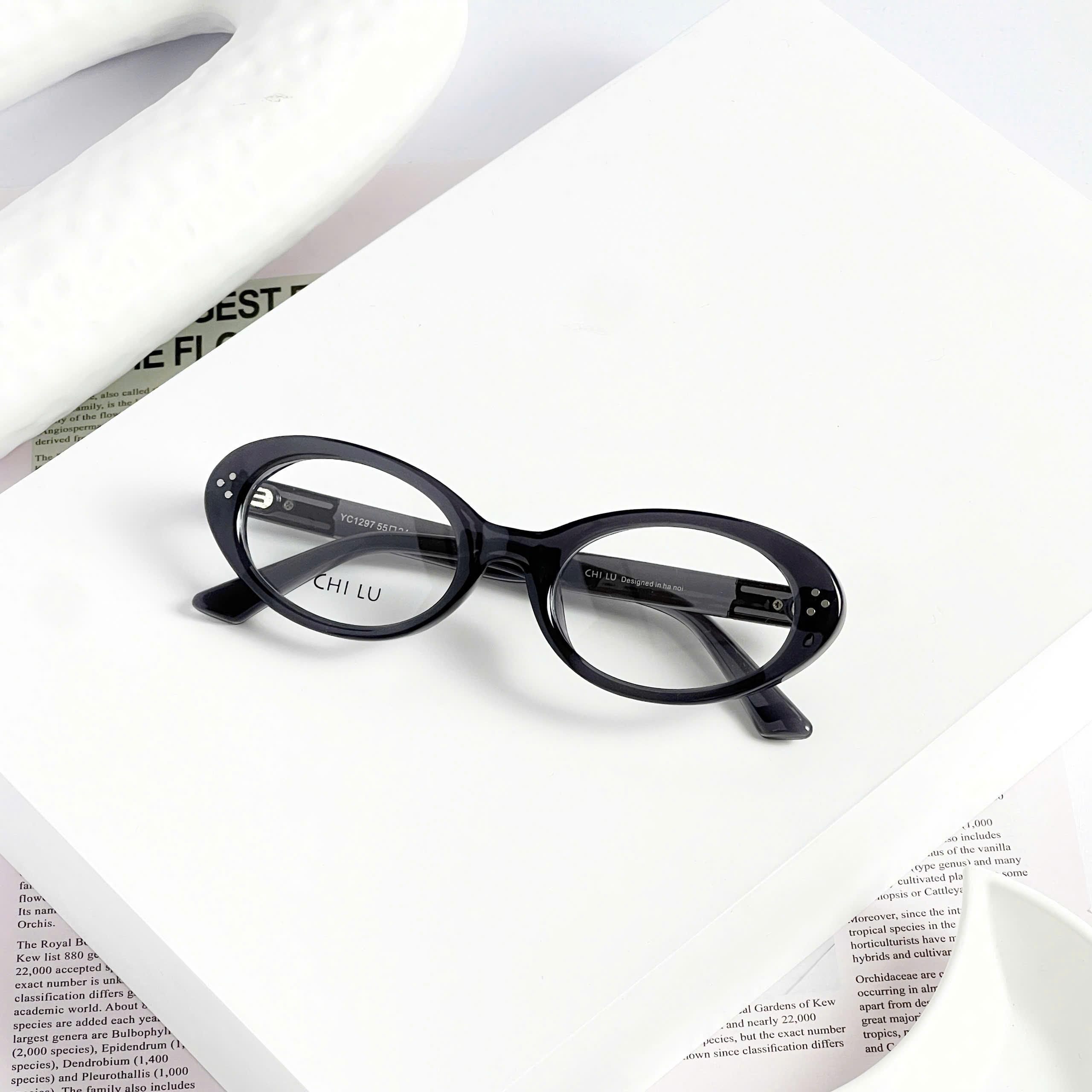 Gọng kính oval đen CHILU YC127 – phong cách cổ điển, thời trang unisex, thời trang nam nữ - Ảnh 5