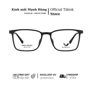 Gọng Kính Nam Nữ TR90-Sport SanHe – Dáng Vuông Thời Trang, Siêu Nhẹ, Chống Va Đập
