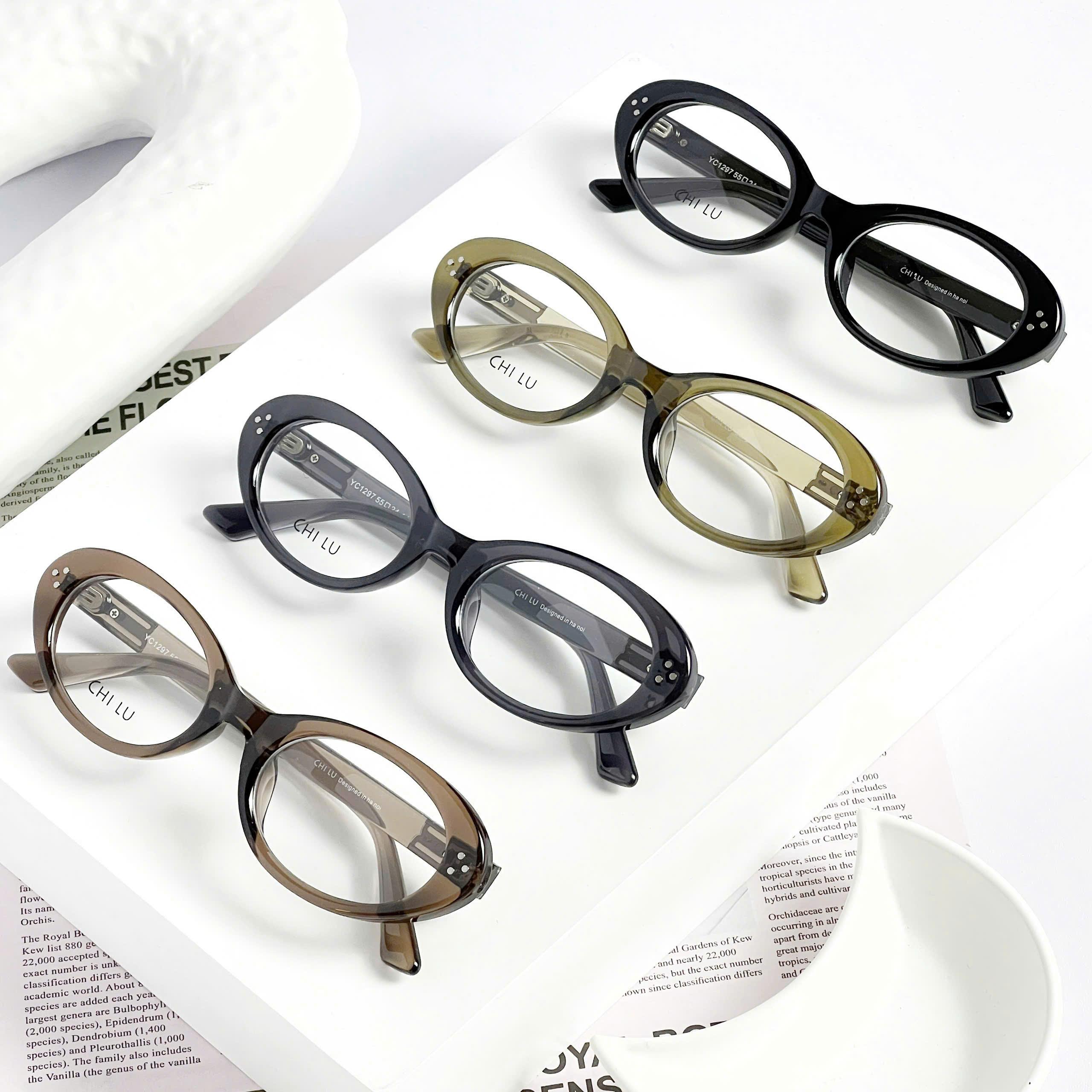 Gọng kính oval đen CHILU YC127 – phong cách cổ điển, thời trang unisex, thời trang nam nữ - Ảnh 7